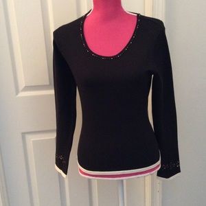NWT beaded pullover silk blend sweater